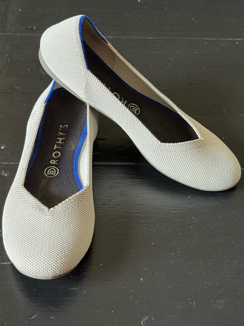 Rothy's "Flax Birdseye" Beige Knit Ballet Flats